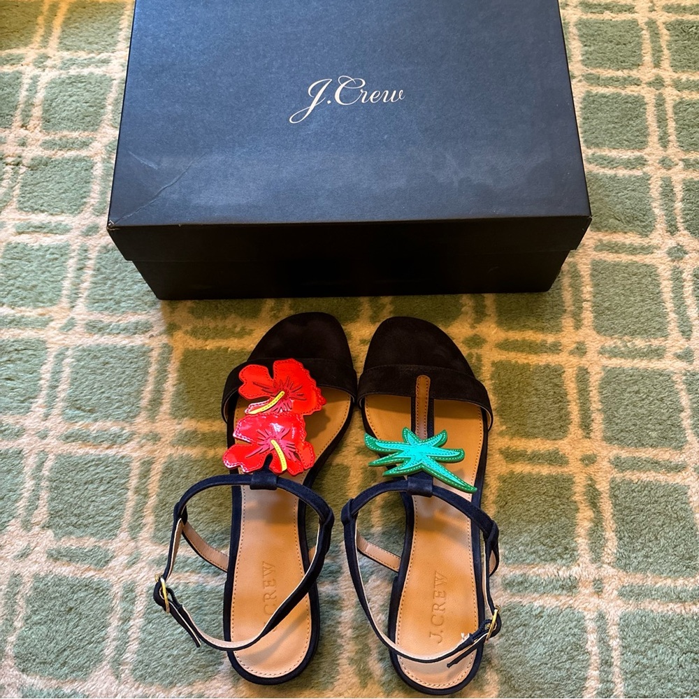 NIB unique J Crew T-Strap sandal. 8.5